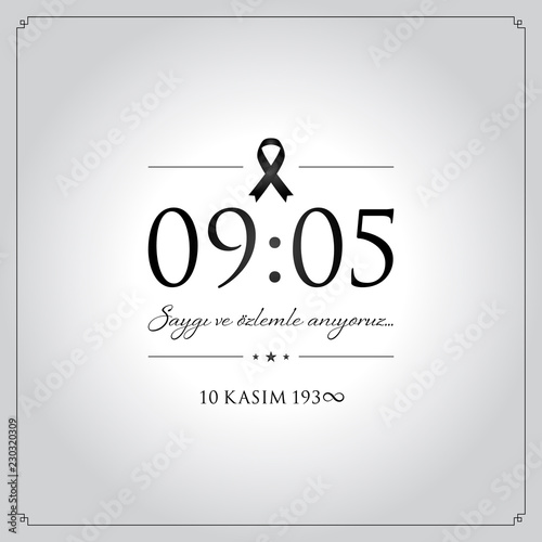 10 kasim vector illustration. (10 November, Mustafa Kemal Ataturk Death Day anniversary.)