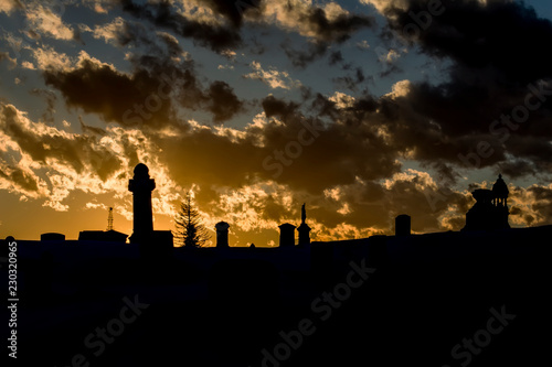 Silhouted Cemetery