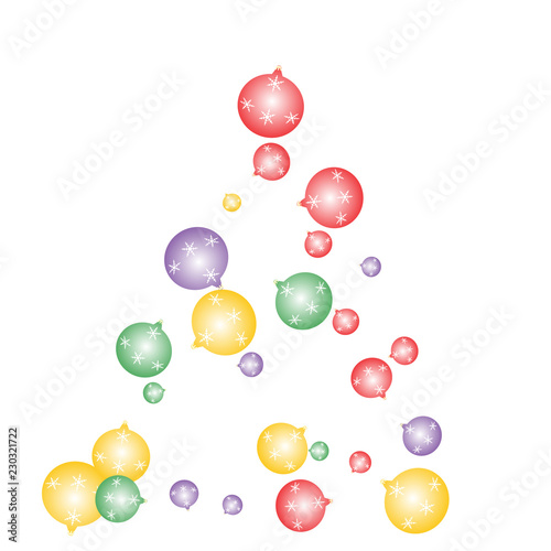 Celebration background template with Christmas balls. New Year Vector Background for Brochure, Cover. Vector Holiday Texture. © OLENA