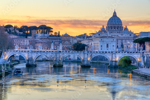Canvas Print Ponte Umberto, Rovert Tiber View