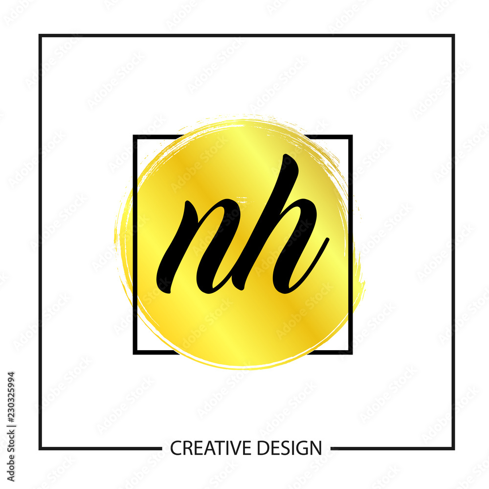 Initial NH Letter Logo Template Design