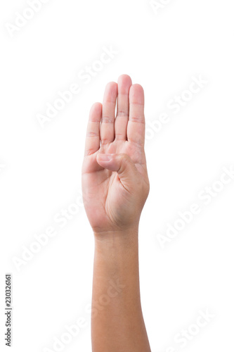 Female Hand Showing Number Four © stockfamily