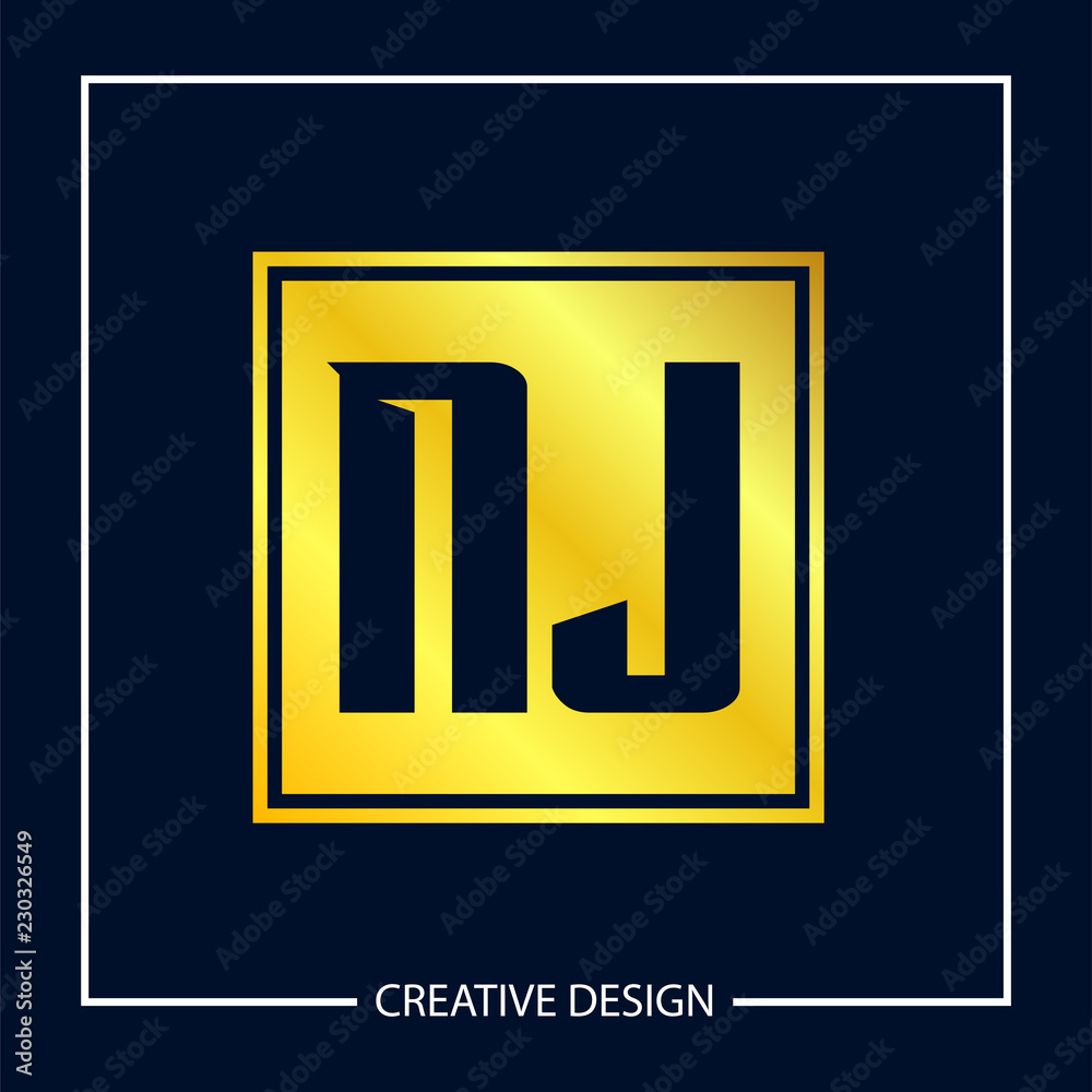 Obraz premium Initial NJ Letter Logo Template Design