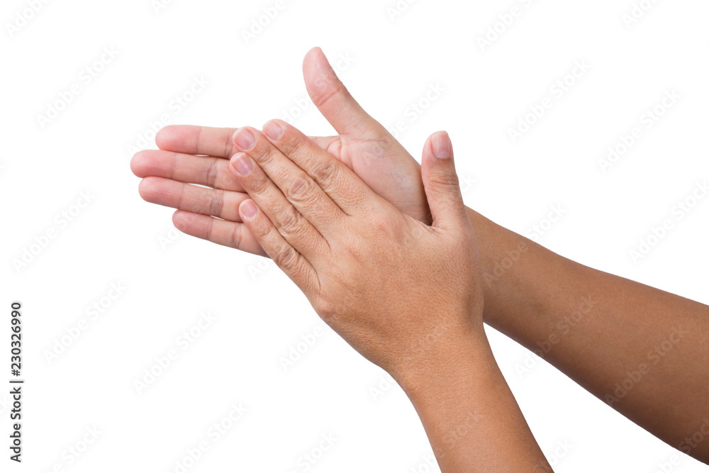 Physiotherapist giving hand massage to patient