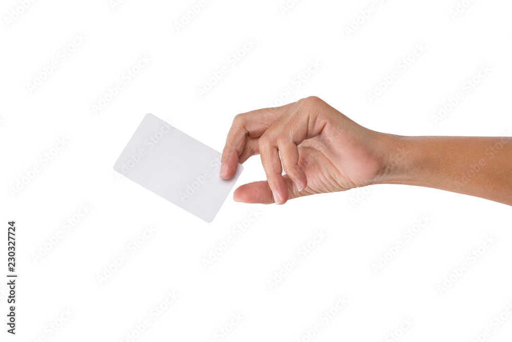 holding Blank business card