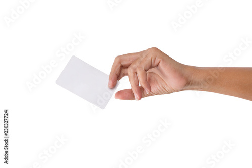 holding Blank business card