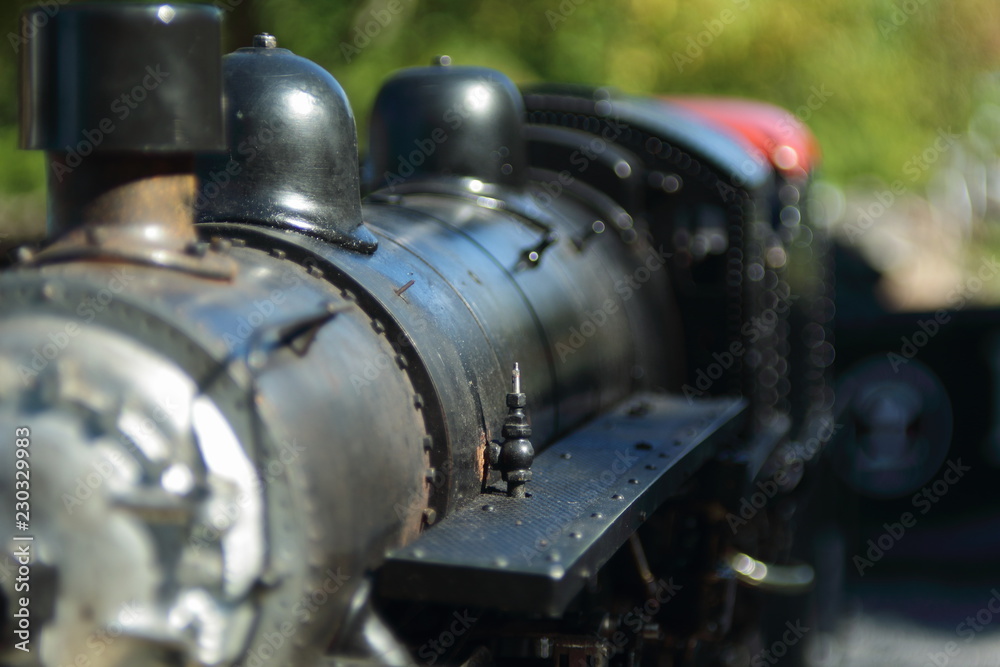 Mini black steam engine train model 