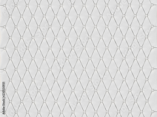 Wall panel white capitone on a white background 3d rendering