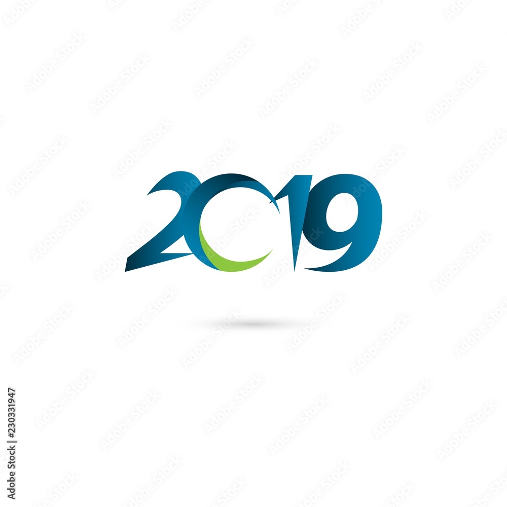 Happy New Year 2019 Vector Template Design Illustration