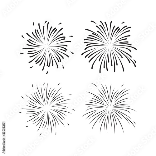 Fireworks Vector Template Design Illustration