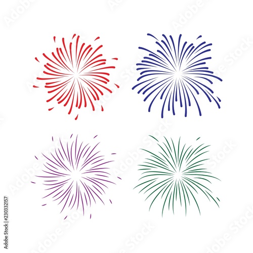 Fireworks Vector Template Design Illustration