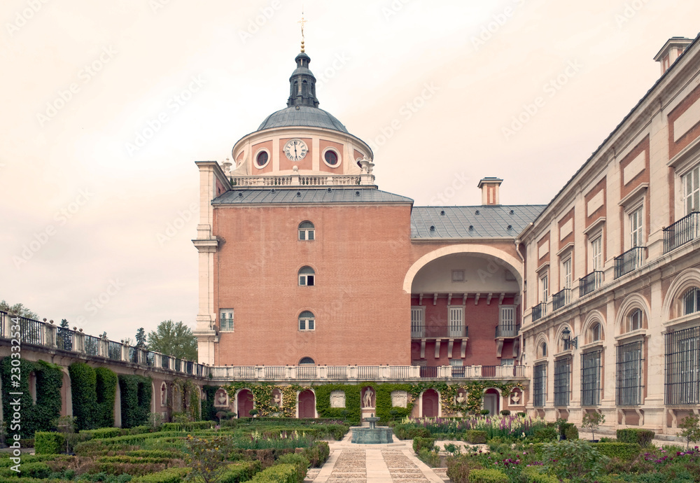 Facade of a part of the royal palace of Aranjuez