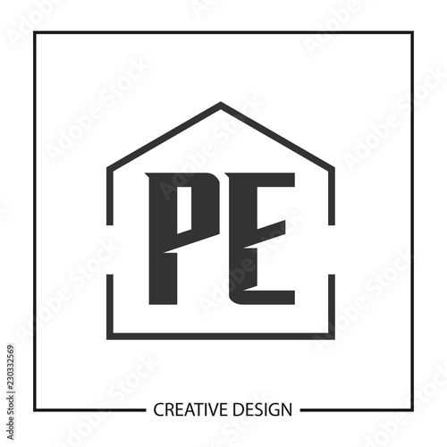 Initial PE Letter Logo Template Design