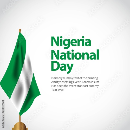 Nigeria National Day Vector Template Design Illustration