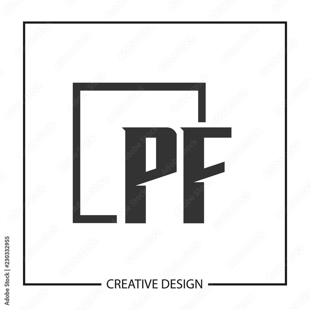 Initial PF Letter Logo Template Design Initial PF Letter Logo Template Design