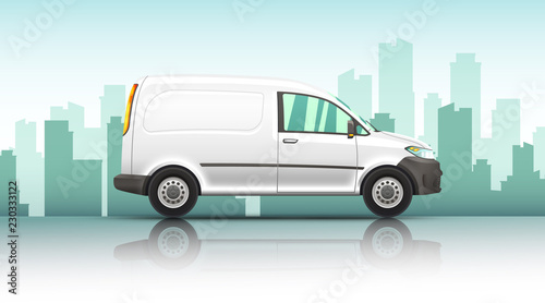 Conceptual vector illustration of van fast delivery service