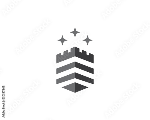 Foto Castle Logo vector icon illustration design
