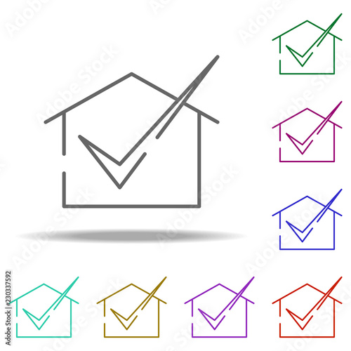 approval of the plan at home icon. Elements of construction in multi color style icons. Simple icon for websites, web design, mobile app, info graphics