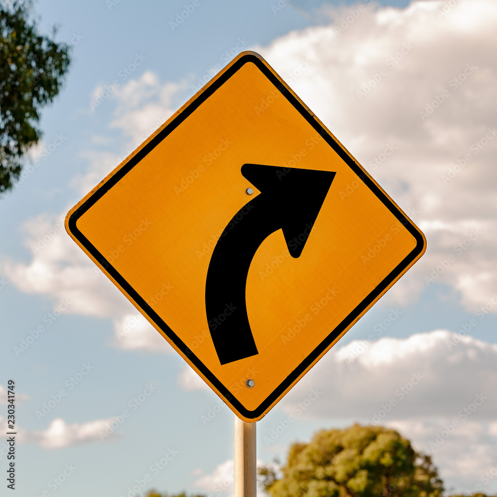 Right hand bend, slow down! Inspiration for warning. Could be found any country - no words. Metaphor for danger or breaking relationships. Right hand bend, slow down! Inspiration for warning. Could be found any country - no words. Metaphor for danger or breaking relationships.