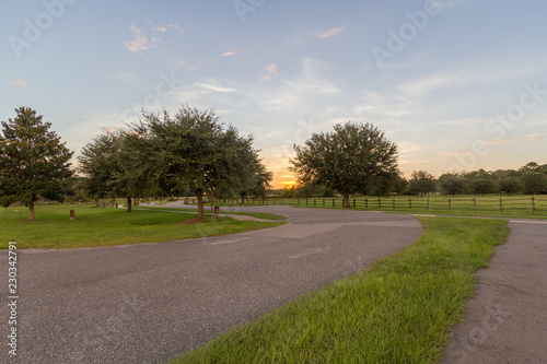 road in the countryside at sunset