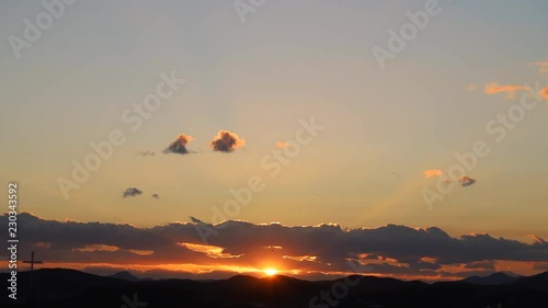 Sunset and clouds scenery photo