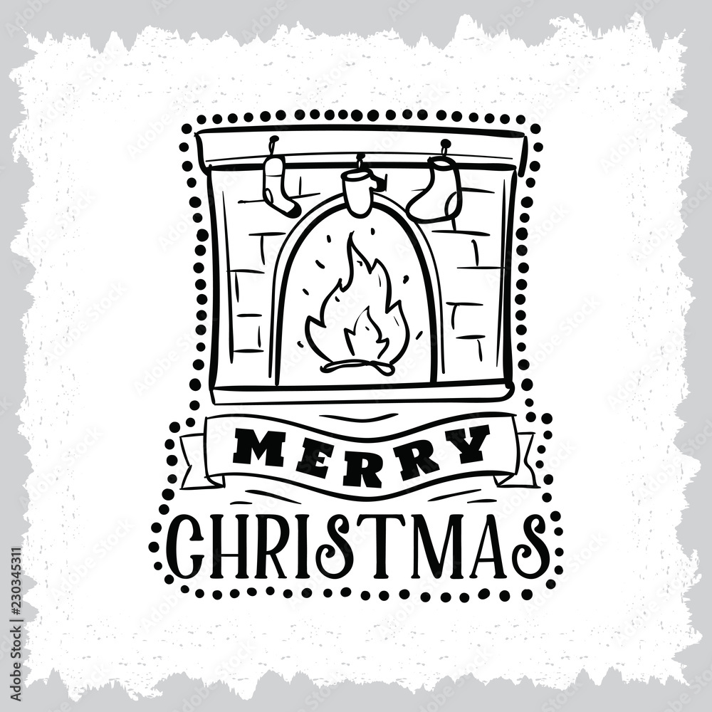 Obraz premium Merry Christmas typography.