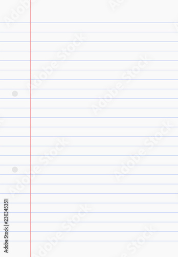 White A4 paper sheet with with linear pattern on transparent background. Vector.