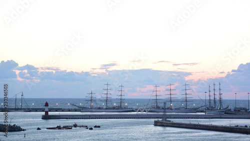 Sea port of Sochi in the september day.