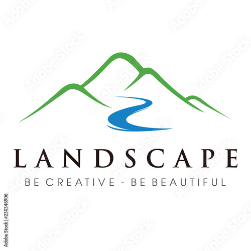 Landscape and Hill Logo design inspiration Vector