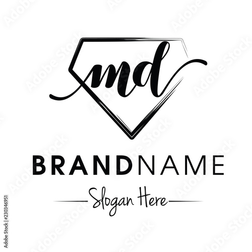 Monogram / Initial md for jewellery logo design inspiration vector