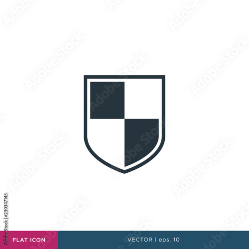 Shield Icon Vector Logo Flat Design Template. Free Download Shield Icon Vector Logo Flat Design Template. - GFXLoad