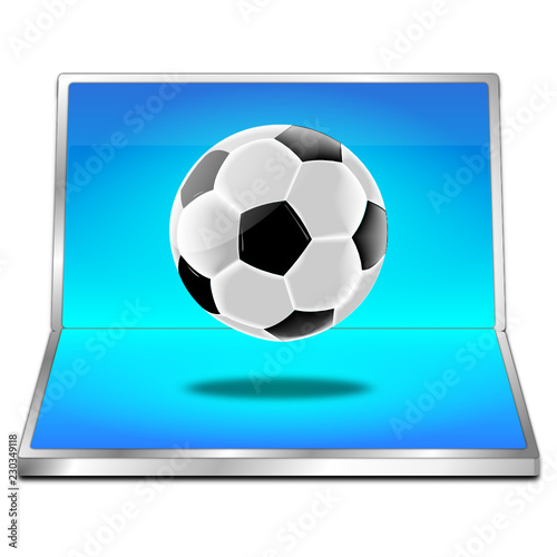 Button with Soccer ball - 3D illustration