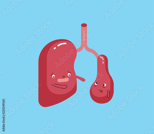 Disease of lung, cartoon vector of dental.