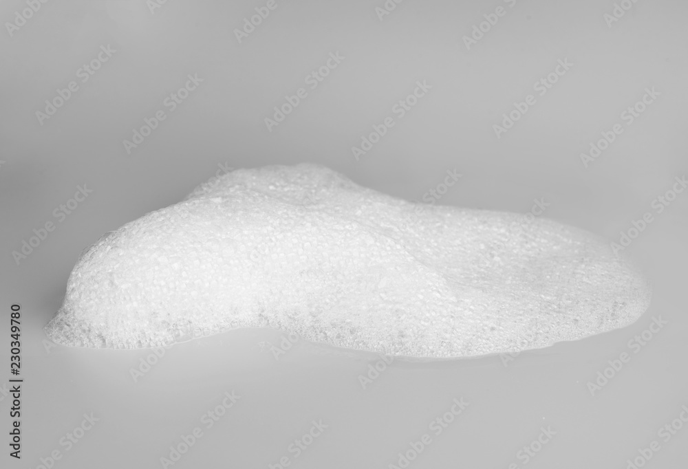 Soap foam bubble isolated on gray background object beatuy health care concept - obrazy, fototapety, plakaty 