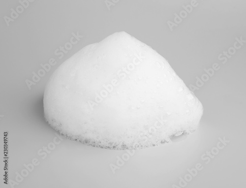 Soap foam bubble isolated on gray background object beatuy health care concept
