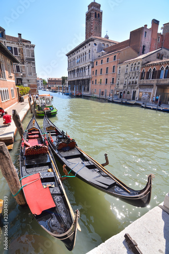 gondolas in venice, digital photo picture as a background