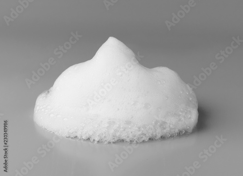 Soap foam bubble isolated on gray background object beatuy health care concept
