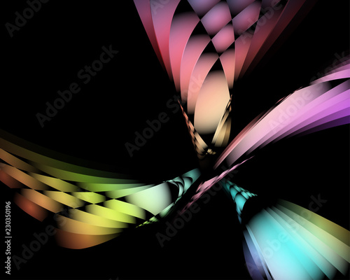 Abstract background by the crossing four flows