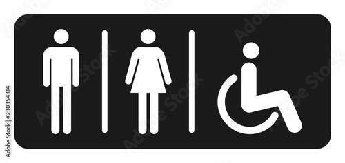 Male and female toilet icon vector, filled flat sign, solid pictogram isolated. WC symbol, logo illustration