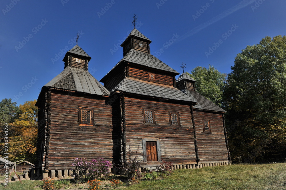 Wooden church in the village. Wooden church in the village.