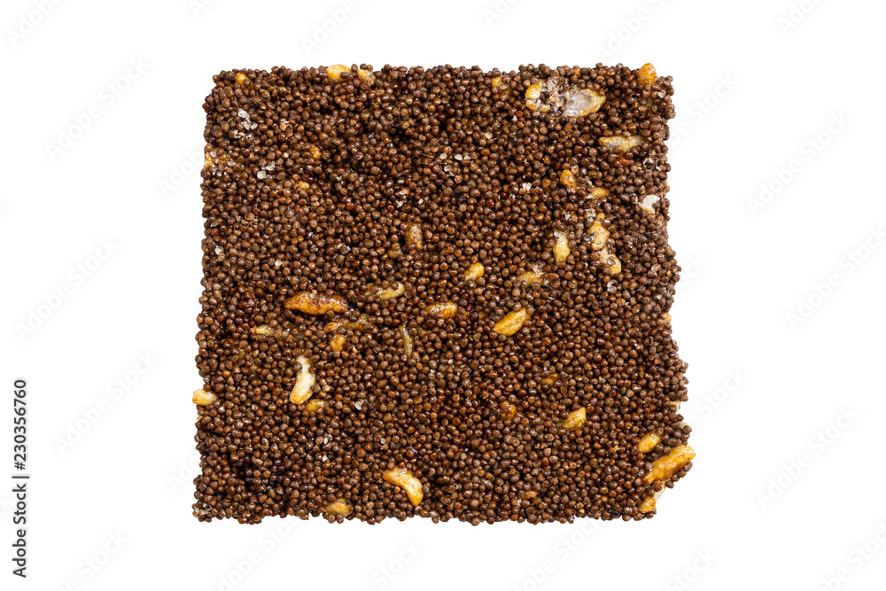 honey and perilla sesame and rice crackers bar isolated on white background honey and perilla sesame and rice crackers bar isolated on white background