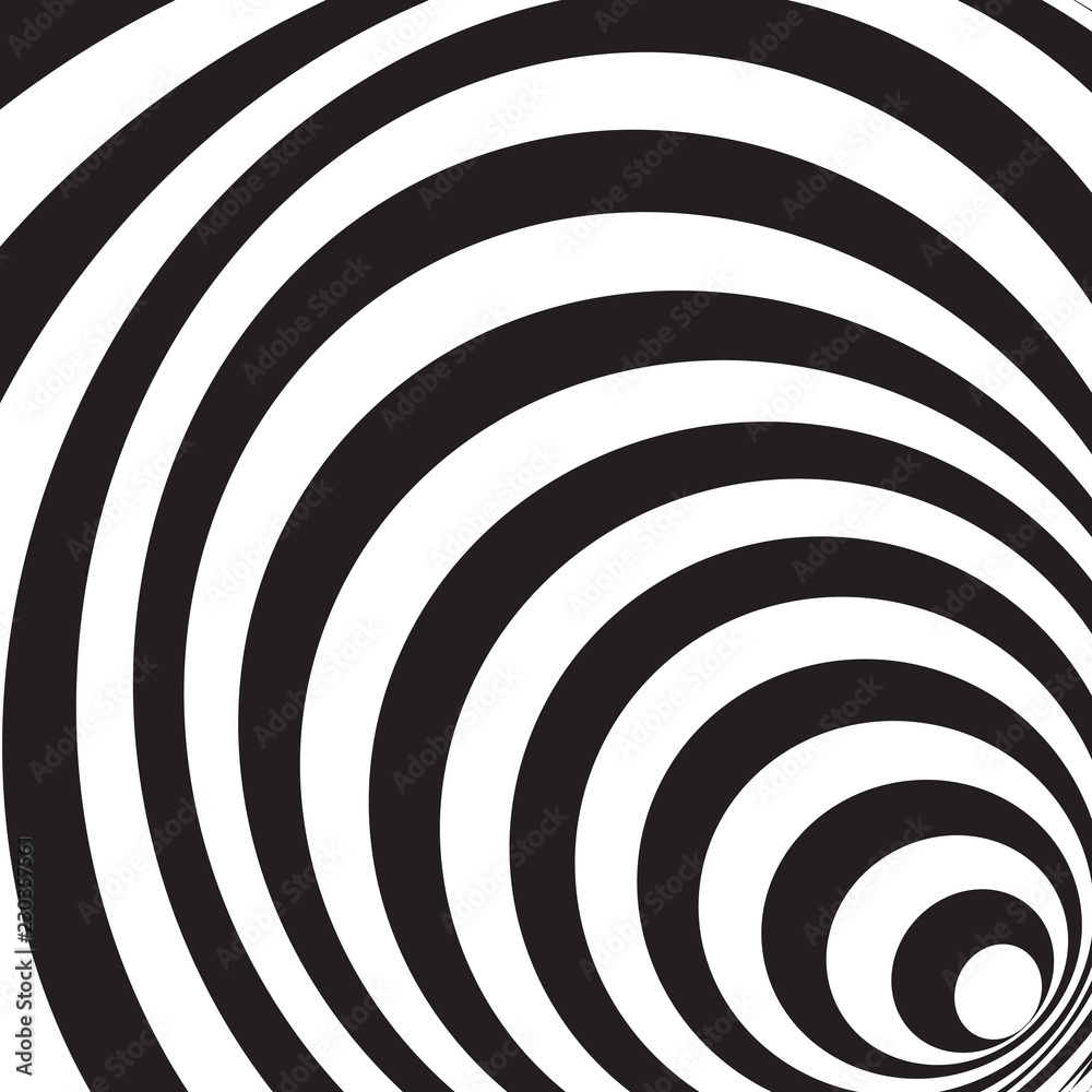 Naklejka premium Owalne tło wektor op-art. Złudzenie optyczne. Tło wektor op. Tło złudzenie ruchu elipsy.