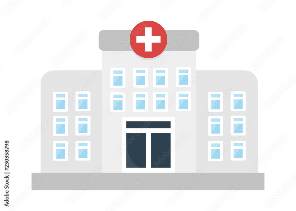 hospital icon in flat style isolated vector illustration on white transparent background. medical building icon vector. hospital icon in flat style isolated vector illustration on white transparent background. medical building icon vector.