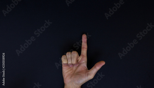 Hand gestures isolated on black background