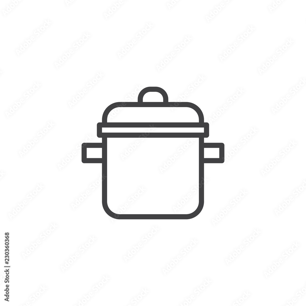 Cooking pot outline icon. linear style sign for mobile concept and web design. Casserole simple line vector icon. Saucepan symbol, logo illustration. Pixel perfect vector graphics Cooking pot outline icon. linear style sign for mobile concept and web design. Casserole simple line vector icon. Saucepan symbol, logo illustration. Pixel perfect vector graphics