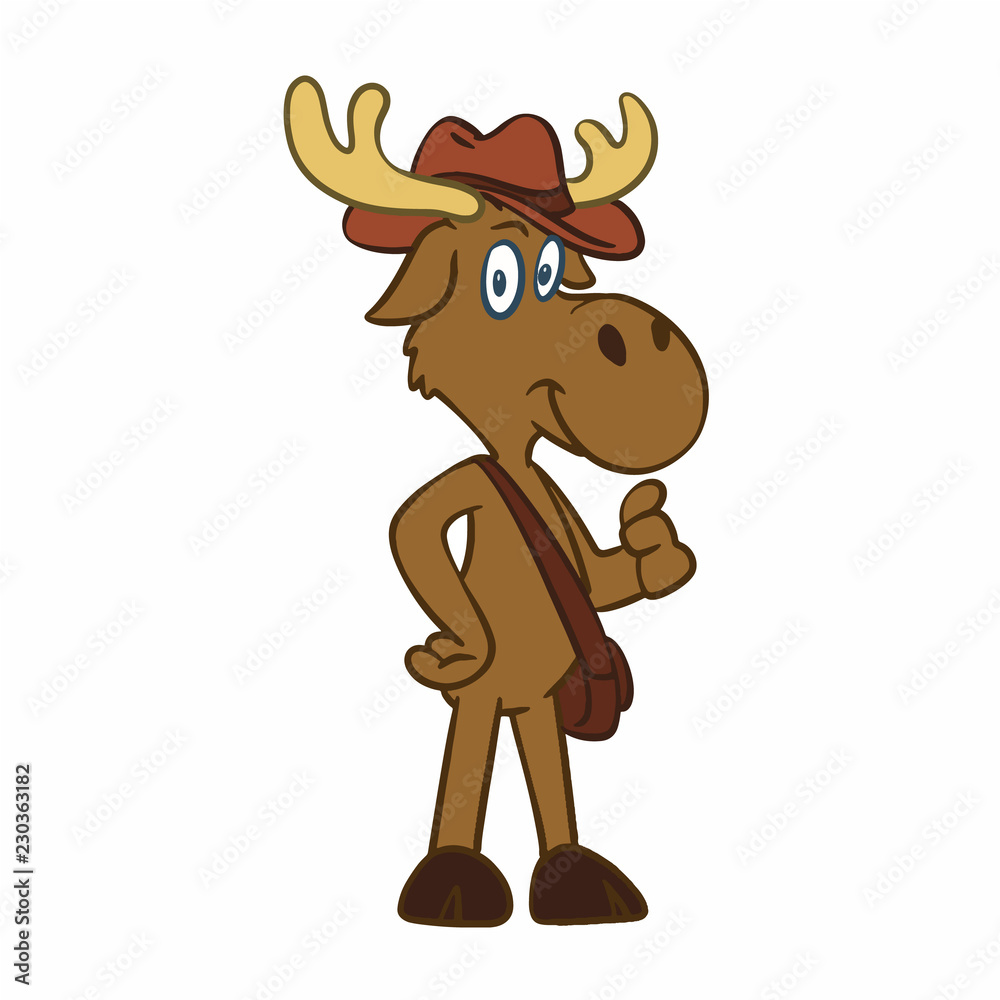 Adventurous moose vector illustration Adventurous moose vector illustration