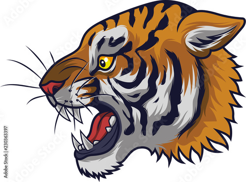 Fototapeta Naklejka Na Ścianę i Meble -  Angry tiger head mascot