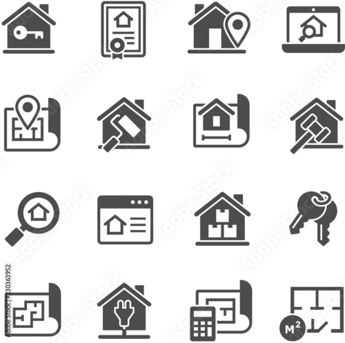 real estate icon set