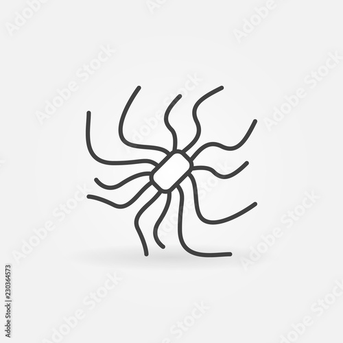 Pathogen concept line icon. Vector bacteria outline symbol