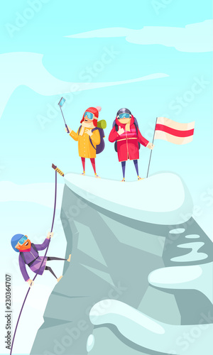 Mountaineering Peak Cartoon 